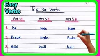 verb1 verb2 verb3 in english|verb forms|verb forms in english 30|25 verbs with 2nd and 3rd forms
