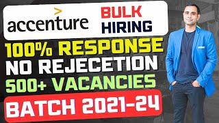 Accenture Bulk Hiring 2024 | 100% Response & no Rejection Message | Any Graduate