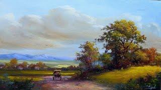 How I Paint Landscape Just By 4 Colors Oil Painting Landscape Step By Step 98 By Yasser Fayad