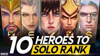 TOP 10 BEST HEROES TO SOLO RANK UP TO MYTHICAL GLORY FASTER | SEASON 28 "FEARLESS"