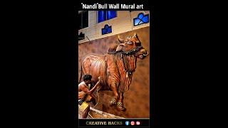 "NANDI" Relief Cement Mural "Bull" Wall Art