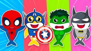 Shark Family becomes Superheroes | Baby Shark Adventures for Kids by Bubbles