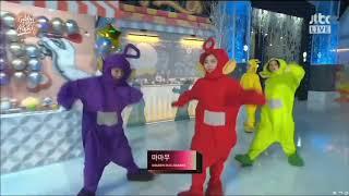 MAMAMOO dressed up as Teletubbies at the 2019 Golden Disc Awards
