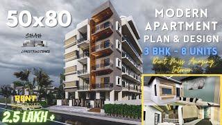 50X80 Apartment Design 3D | 50 * 80 Apartment Plan | 50x80 House Plan And Design | 4000 Sqft |