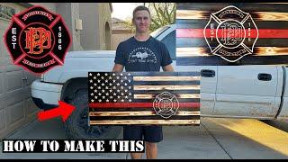 HOW TO MAKE A CUSTOM THIN RED LINE WOODEN FLAG | STEP BY STEP