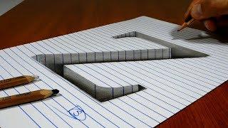 Draw a Letter Z Hole on Line Paper   3D Trick Art