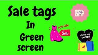 SALE TAGS IN GREEN SCREEN BACKGROUND |COPYRIGHT FREE CONTENT