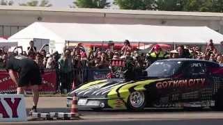 Loud 3000+ Horse Power Chevrolet Dragster "Gotham City" - Burnout and Start  Hills Race 2014