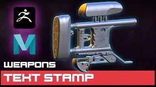 Zbrush, Maya text stamp for Weapons / Sako TRG M10 / 3D Modeling