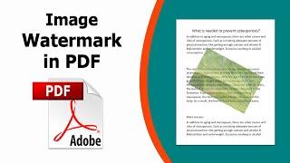 How to add picture watermark in pdf using Adobe Acrobat Pro DC 2022