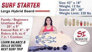 Surf Training Balance Board for Beginners and Kids | Si Boards Surf Starter 7 in 1