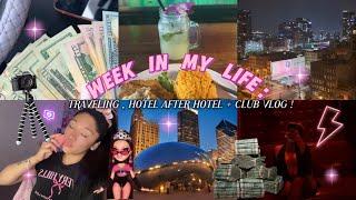 WEEK IN MY LIFE: traveling, Bouncing from Hotels, Club Vlog + VIP Suites 