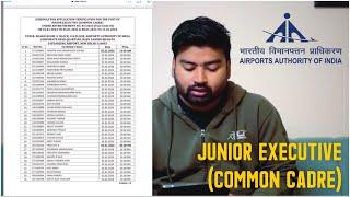 AAI Junior Executive (Common Cadre) 2023 | Schedule for Application Verification official List