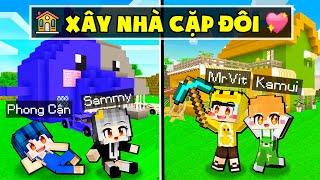 Nếu Mr Vịt và Kamui thi xây NHÀ CẶP ĐÔI 1 MÀU cùng Phong Cận và Sammy trong Minecraft !