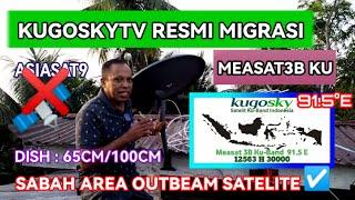 Kugosky resmi migrasi ke satelite Measat3B ku band 91.5°BT, TP 12563 H 30000,(Sabah Area Outbeam)