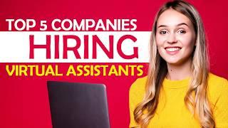 5 Virtual Assistant Jobs Hiring Worldwide  (Work From Home)