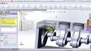 motion simulation in solidworks |Crankshaft and piston animation