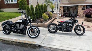 Indian Scout Bobber & Victory Highball - Start up w/ revs