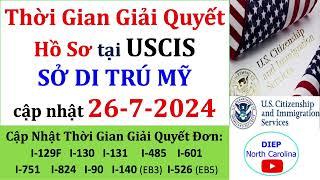 Thời Gian Giải Quyết Hồ sơ  tại USCIS Sở Di Trú |Cập nhật 26/7/2024 [USCIS Processing time