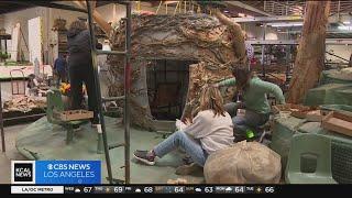 Preparing the iconic floats for the historic Rose Parade