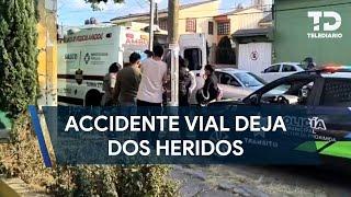 Accidente vial deja dos motociclistas heridos en la 16 de Septiembre y 105 Poniente en Puebla