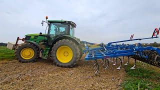 John Deere 6145 R mit AGRIPOL 5 Meter Bodenbearbeitungsgerät im Test!