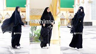 DISPLAY PRODUCT French Khimar Ayumi XL Chiffon Silk Jetblack by Alsyahra Exclusive