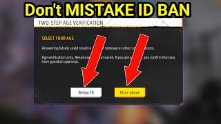 TWO STEP AGE VERIFICATION FREE FIRE DON'T MISTAKE | TWO STEP AGE VERIFICATION FULL DETAILS