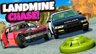 LANDMINE POLICE CHASES with Randomly Generated Cars in BeamNG Drive Mods!