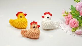 Super cool way to crochet keychain / magnet "EASTER HEN - COCK"