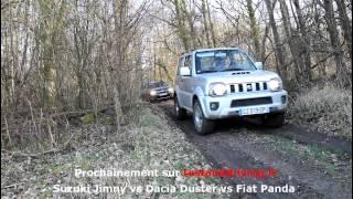 Comparatif 4x4 petit budget t&d Dacia Duster vs Fiat Panda vs Suzuki Jimny