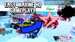 EASY Marine HQ Raid Gameplay ( FULL AUTOSKIP )  | All Star Tower Defense ROBLOX