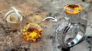 How to Make Silver Ring | Pukhraj Silver Ring | Handmade| Adamjewellery