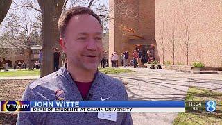 Calvin University celebrates solar eclipse in West Michigan