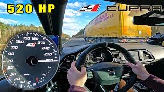 520HP SEAT LEON CUPRA *300km/h* on AUTOBAHN [NO SPEED LIMIT]