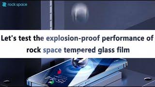 Let’s test the explosion-proof performance of rock space tempered glass screen protector!