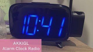 AKKIGL Projection Alarm Clock Radio Review | Digital Alarm Clocks for Bedrooms