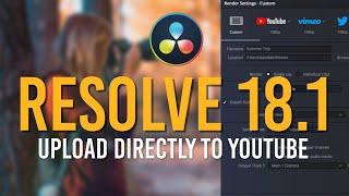 Upload Directly To Youtube From Davinci Resolve