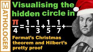 Fermat's Christmas theorem: Visualising the hidden circle in pi/4 = 1-1/3+1/5-1/7+...