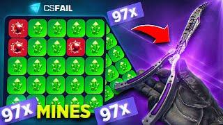 INSANE CSFAIL MINES MODE SESSION!  I HIT 97X?! (CS.FAIL Promo Code 2025) cs fail