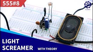 Light Screamer Circuit Using LDR on Breadboard | 555 Timer Project #8