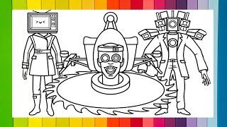 Skibidi Toilet - TV WOMAN & TITAN CAMERAMAN Coloring Pages / How to Color All New Bosses / NCS MUSIC