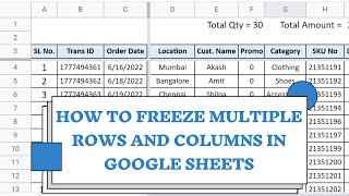 HOW TO Freeze Multiple Rows And Columns In Google Sheets Using Freeze Panes | Freeze Google Sheets