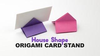 Origami Square / House Shaped Card Stand Tutorial - DIY - Paper Kawaii