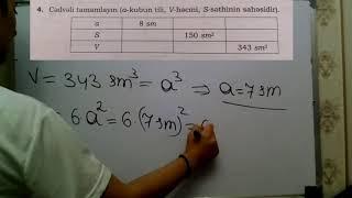 5-ci sinif M.B.Namazov. Düzbucaqlı paralelepiped və kub. A variantı. Səh. 148, 149.