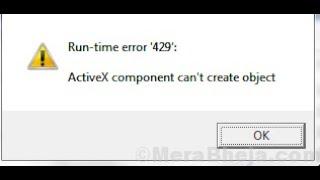 Kesalahan runtime 429: Komponen ActiveX Tidak Dapat Membuat Objek: DIPERBAIKI