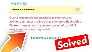 Due to Repeated Failed Login Attempts Snapchat|Iphone|How to Fix Snapchat Temporarily Disabled 2023
