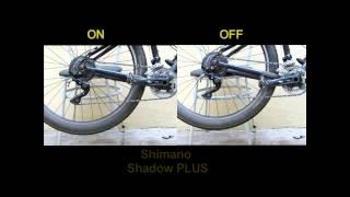 Shimano XT Shadow Plus rear derailleur - ON and OFF comparison