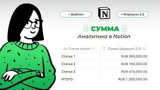 Notion статистика. Сумма. Формулы Notion 2.0 + ШАБЛОН