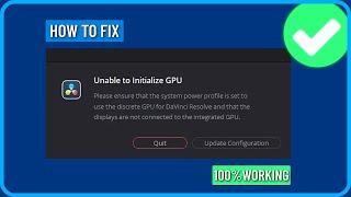 How to Fix Davinci Resolve Unable to Initialize GPU Error (2024)